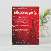 Parfait, Cool Sparkly Red Christmas Invitation (Debout devant)