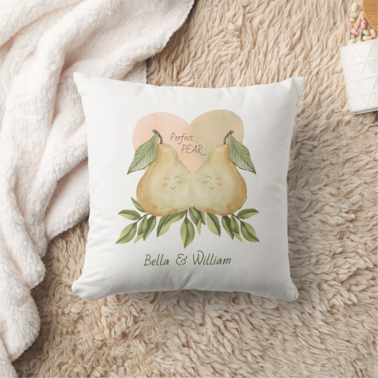 Parfait Coussin jumeau Pear avec des noms personna (Couverture)