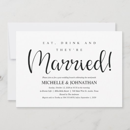 Parfait Mariage de poste rustique Invitations Brun (Devant)