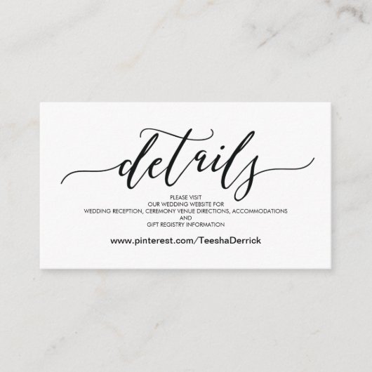 Parfait Mariage Site Web Détails Carte de boîtier (Devant)