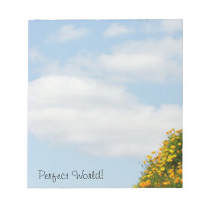 Parfait Monde ! blocs-notes Ciel Bleu Nuages Blanc