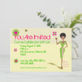 Parfait Rose avec Invitation Verte (Debout devant)