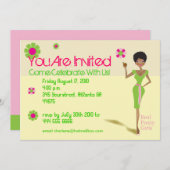 Parfait Rose avec Invitation Verte (Devant / Derrière)