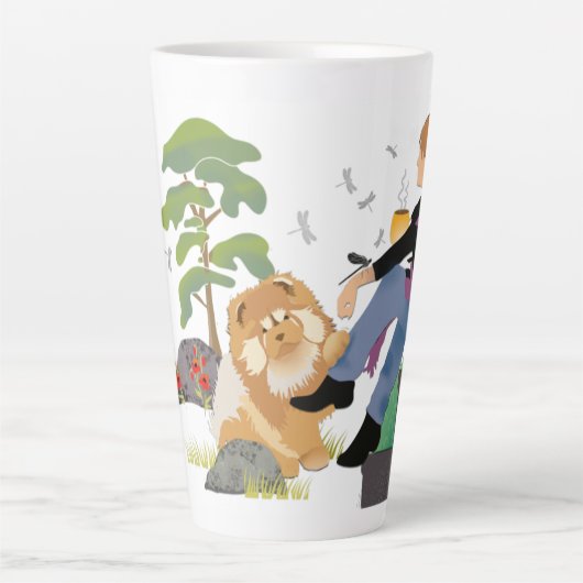 PARFOIS JE M'ASSIS ET PENSE - Chow-Latte Mug (Devant)