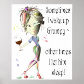 Parfois je me réveille grincheux, drôle Poster (Devant)