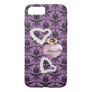 Parfum&Pearls Paars Damask iPhone7Plus Robuust Hoe iPhone 8 Plus / 7 Plus Hoesje
