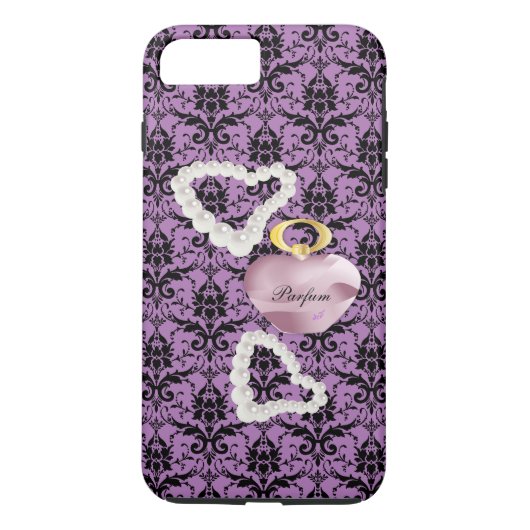 Parfum&Pearls Purple Damask iPhone7Plus Coque dur (Dos)