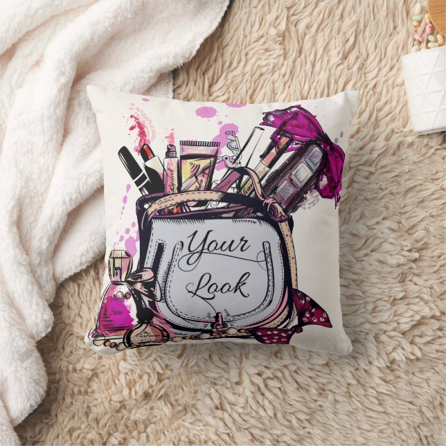 Parfum, rode lipstick en een hogedrukschoen kussen (Deken)