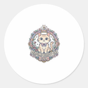 Parfum Schoonheid Kat Schattige Kat T-Shirt Ontwer Ronde Sticker