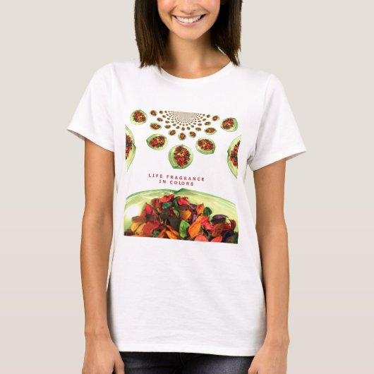 Parfum van het leven: Potpourri Inspirerend boodsc T-shirt (Voorkant)