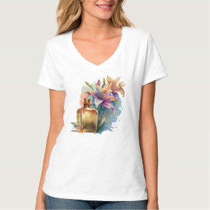 Parfumfles Bloemenlelies Witte Vrouw T-shirt