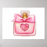Parfumfles in roze Waterverf