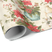  parfumflesjes Kerstbloemen Cadeaupapier (Rol Hoek)