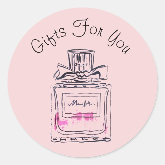 Parfumflesontwerp Gift business branding Ronde Sticker (Voorkant)