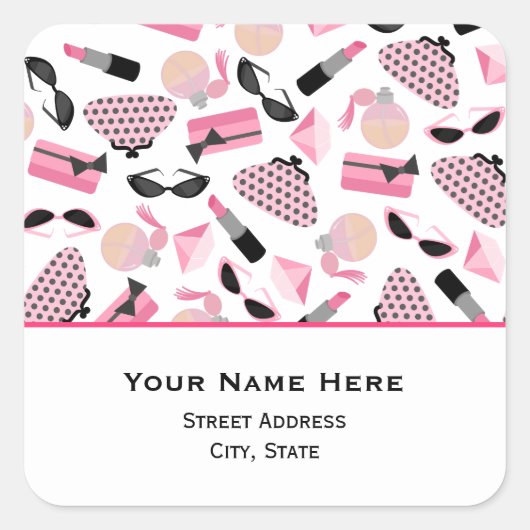 Parfumportemonnees & Lippenstift Adres Sticker (Voorkant)