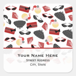 Parfumportemonnees Robijnen & Zonnebril Adres Stic Vierkante Sticker