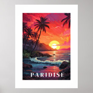 Paridise Tropical Beach Poster