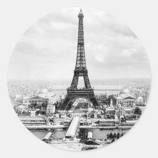 Parijs 1889 ronde sticker (Voorkant)
