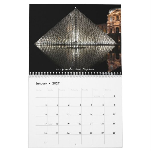 Parijs 2008 kalender (Jan 2027)