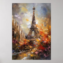 Parijs Abstracte olieverf in de Eiffeltoren