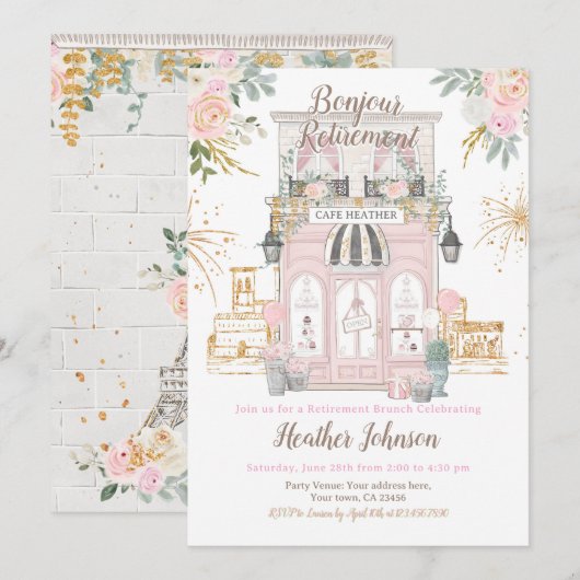 Parijs Afscheidsfeest Kaart (Voorkant / Achterkant)