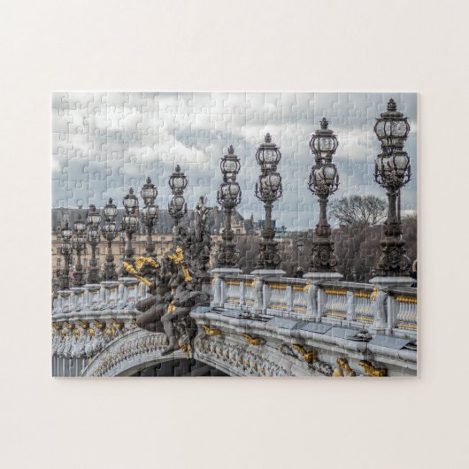 Parijs Alexander III Bridge-lamppoespuzzel Legpuzzel (Horizontaal)
