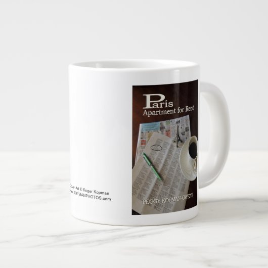 "Parijs-appartement voor huur" Extra Grote Beker (Voorkant rechts)