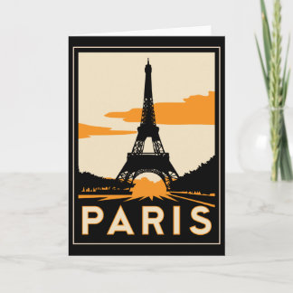 parijs art deco retro reisposter kaart