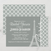 Parijs; Asgrijs Marokkaans Quatrefoil Kaart (Voorkant / Achterkant)