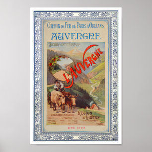 PARIJS AUVERGNE FRANKRIJK PRINT