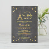 Parijs Baby shower Chalk Gold Eiffeltoren Kaart (Staand voorkant)