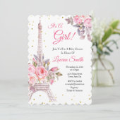 Parijs Baby shower Uitnodiging Eiffeltoren (Staand voorkant)