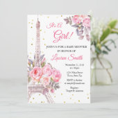 Parijs Baby shower Uitnodiging Eiffeltoren (Staand voorkant)