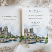 Parijs Bestemming Bewaar de datum Notre Dame Kaart