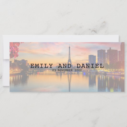 Parijs Bestemming Boarding Pass Bruiloft Kaart (Achterkant)