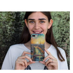 Parijs bij nacht van Gogh stijl iPhone 13 Hoesje