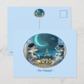 Parijs bij Night Post Kaart - Happy (Voorkant / Achterkant)