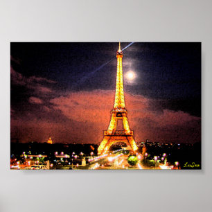 Parijs bij Night Poster