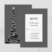 Parijs bij Night RSVP Kaartje (Voorkant / Achterkant)