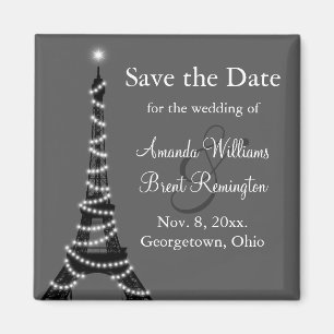 Parijs bij Night Save the Date Magnet Magneet