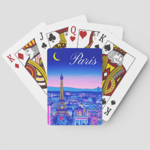 Parijs bij schemering onder een halve maan pokerkaarten