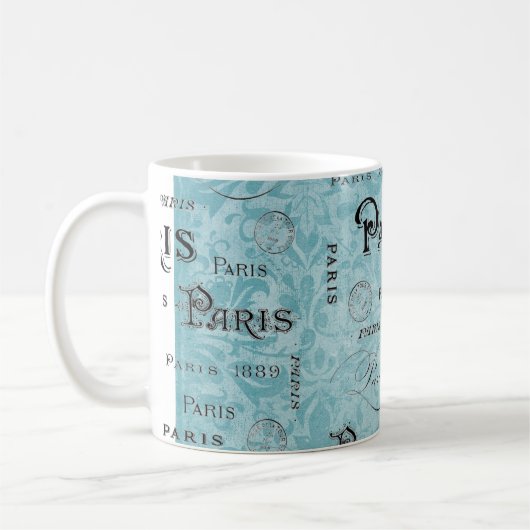 Parijs | Blauwe Damask Koffiemok (Links)