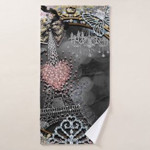 Parijs Bling Glamour Glitter Frankrijk Meisjesacht Bad Handdoek