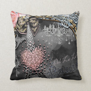 Parijs Bling Glamour Glitters Frankrijk Meisjesach Kussen