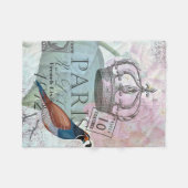 Parijs bloem fleece deken (Voorkant (Horizontaal))