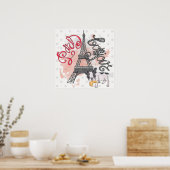 Parijs Bonjour Poster (Keuken)