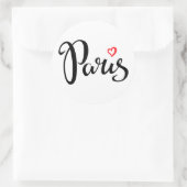 Parijs borstel met hart ronde sticker (Tas)