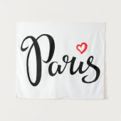 Parijs borstel met hart wandkleed (Voorkant (horizontaal))