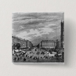 Parijs, Boulevard de Sebastopol Vierkante Button 5,1 Cm