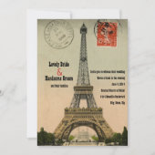  Parijs Briefkaart Eiffel Tower Wedding Invite (Voorkant)